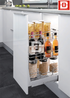 Kệ 3 tầng đựng chai lo ray giảm chấn inox 304