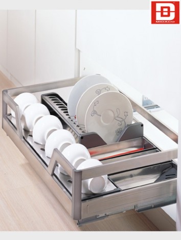 Rổ chén dĩa inox bản