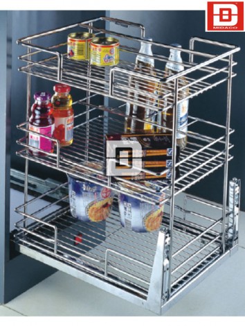 Kệ gia vị 3 tầng ray giảm chấn inox Wellmax