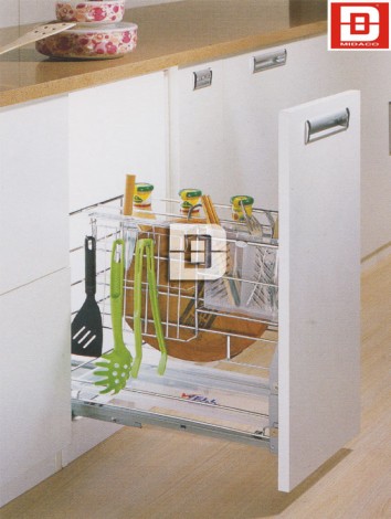 Kệ gia vị dụng cụ ray giảm chấn inox Wellmax